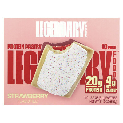 Legendary Foods, Protein Pastry, Strawberry, 10 Pack, 2.2 oz (61 g) Each | iHerb