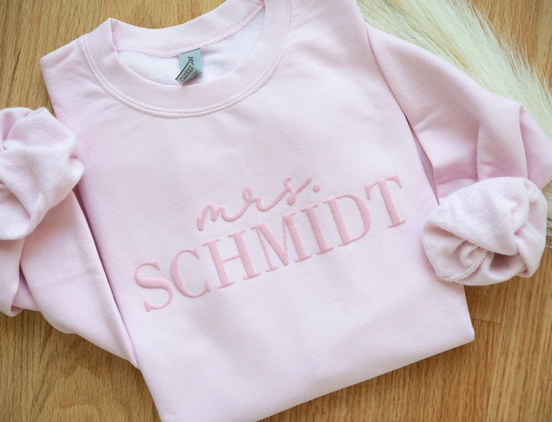 Personalized Future Mrs Sweatshirt, Engagement Gift, Embossed Sweater, Bridal Shower Gift, Bride ... | Etsy (US)