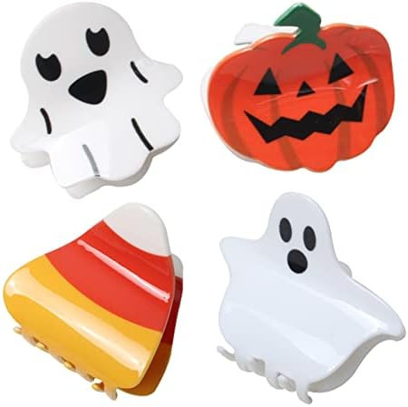 Halloween Hair Claw Clips for Girls Pumpkin Ghost Face Devil Cute Candies Hair Clip Halloween Hai... | Amazon (US)