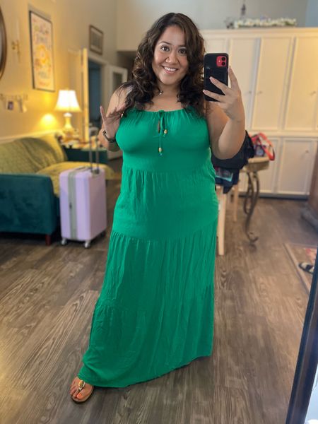 Target’s Women's Tiered Maxi Cover Up Dress - Kona Sol™ has restocked in all sizes in green! This cover-up maxi dress is designed with a tie-front closure and elastic at the back for adjustable wear. Made from soft, lightweight fabric with opaque sheerness, this solid-color tiered cover-up dress makes the perfect pick for layering over your swimsuit for lounging, strolling or chatting beachside.

#LTKtravel #LTKmidsize #LTKover40