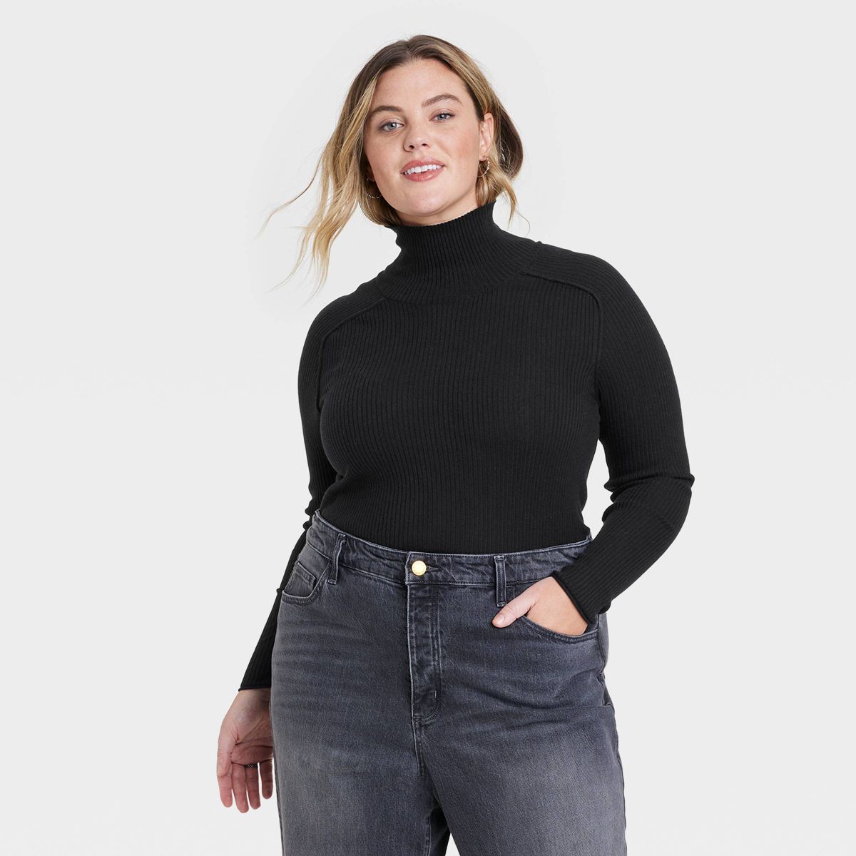 Women's Shrunken Rib Turtleneck Pullover Sweater - Universal Thread™ | Target