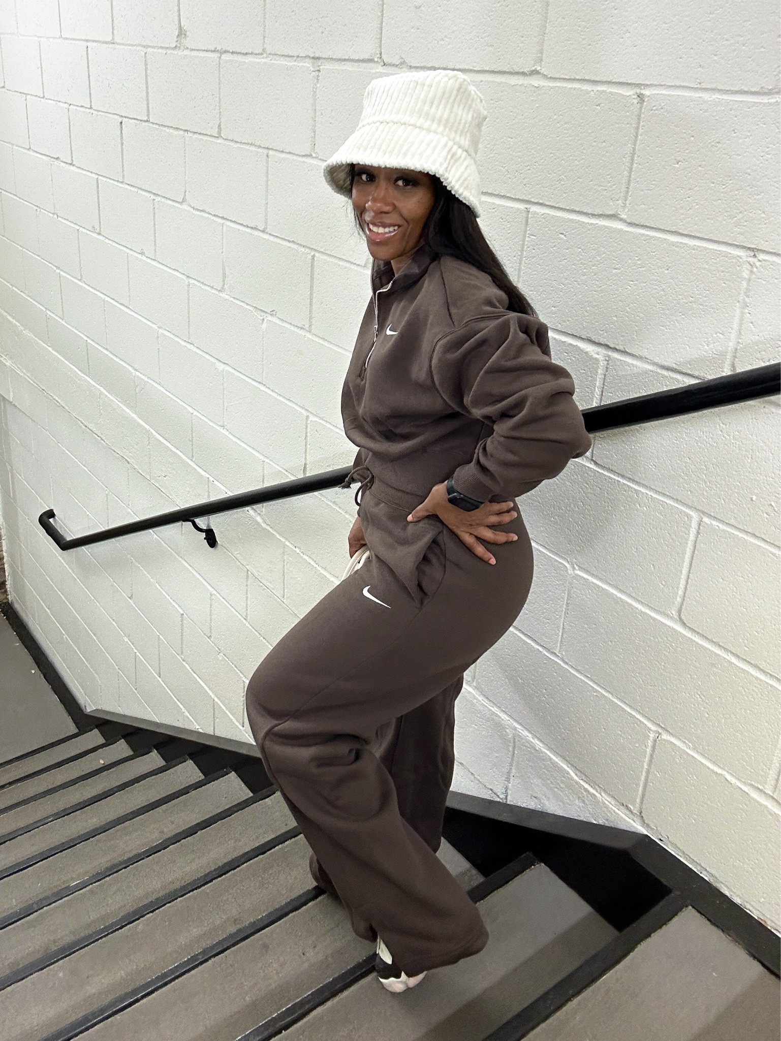 Nike Sportswear Phoenix Fleece Quarter zip sweatshirt and split-hem sweatpants. I’m wearing a size small in both.

#LTKHoliday #LTKstyletip #LTKSeasonal