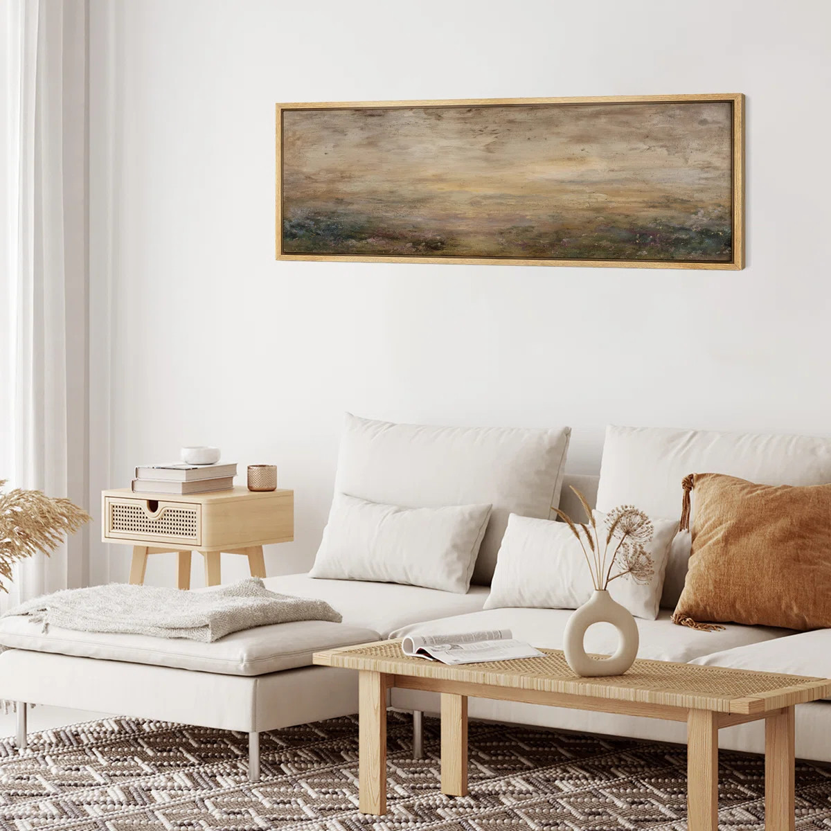 Horizon Atmospheric Landscape with Earthy Tones - Large Framed Canvas Master Bedroom Wall Art Pri... | Wayfair North America