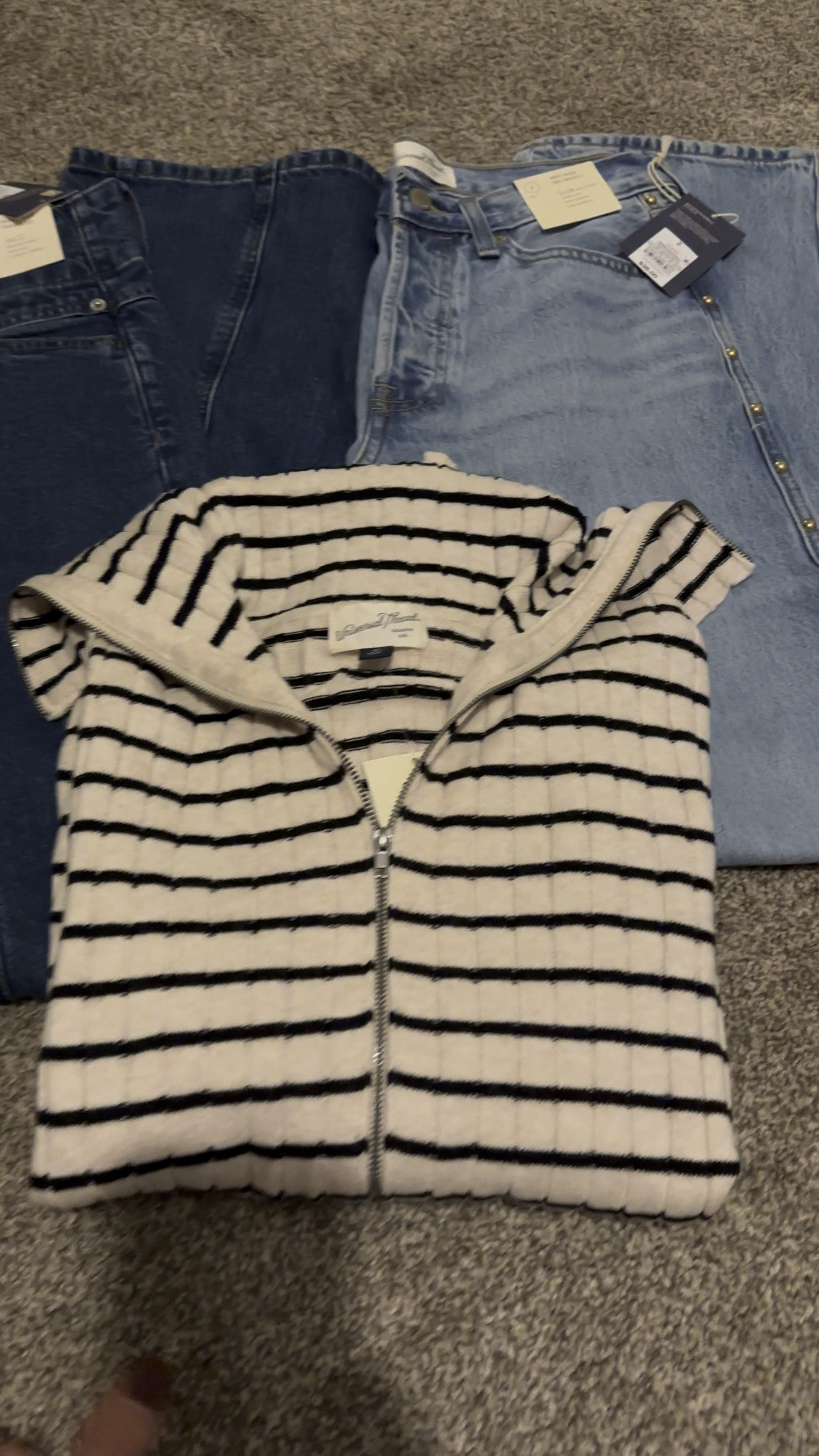 Size medium sweater 

Size 2 embellished jeans 

Size 4 wide leg jeans 


#LTKFindsUnder50 #LTKSaleAlert #LTKStyleTip