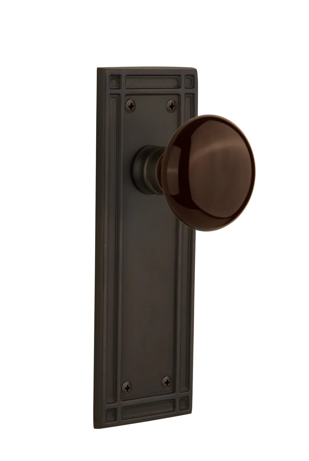 Nostalgic Warehouse Mission Plate with Brown Porcelain Door Knob | Perigold | Perigold