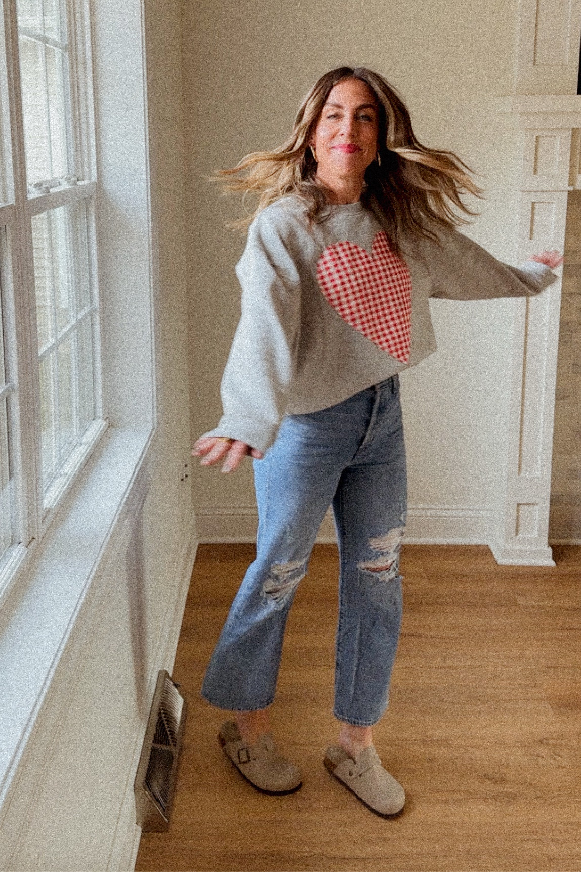 Target Tuesday using the gingham sweatshirt for a cozy, everyday look! The heart detail is adorable ❤️ (sweatshirt TTS) paired with my favorite Levi denim! 

#LTKSeasonal #LTKOver40 #LTKFindsUnder100
