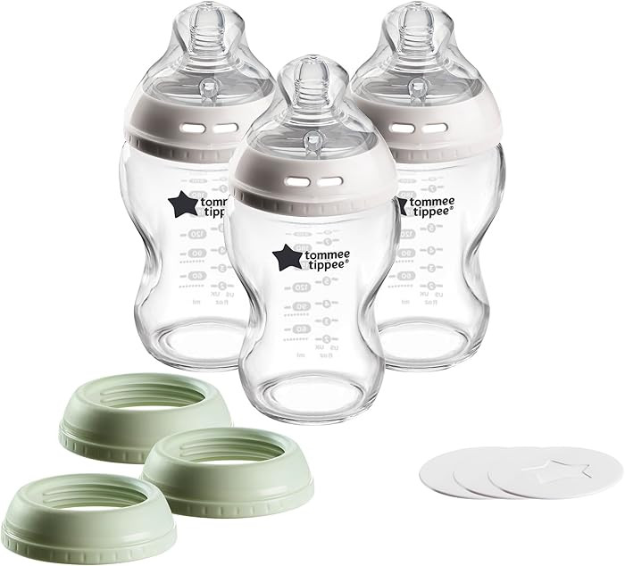 Tommee Tippee Natural Start 9 oz Glass Baby Bottles, Self Sterilizing, BPA & Phthalates Free, 0+ ... | Amazon (US)