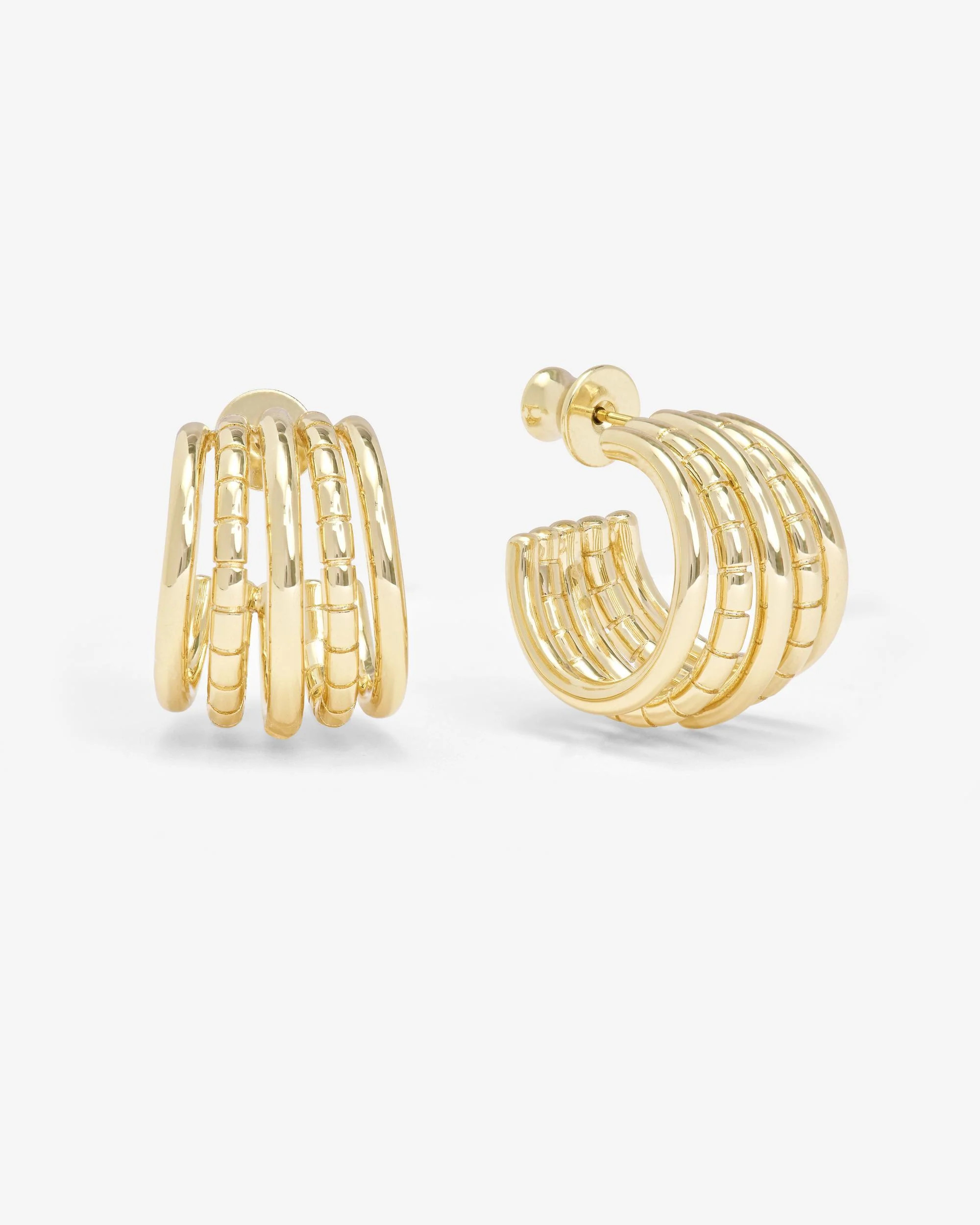 Talon 5 Row Hoops - Gold | Melinda Maria Jewelry