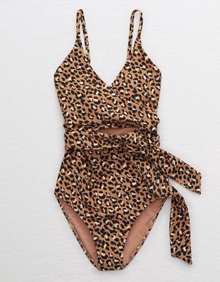 Aerie Leopard Full Coverage One Piece Swimsuit | Aerie