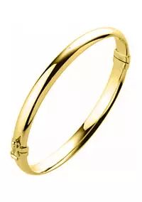 Belk & Co. 7 Millimeter Tube Hinge Bangle  Bracelet in Gold Over Sterling Silver | Belk