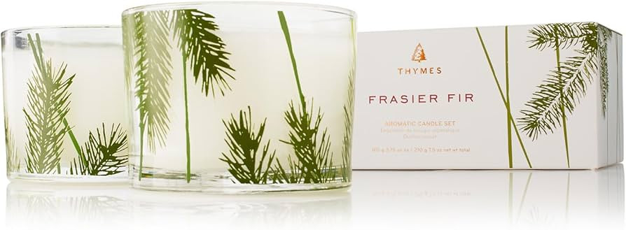 Thymes Frasier Fir Pine Needle Candle Set – Scented Candles with Notes of Crisp Siberian Fir, C... | Amazon (US)