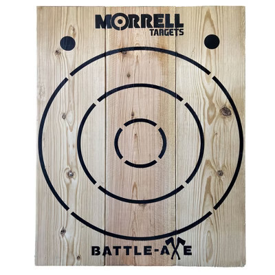 Morrell Targets Battle Axe Single Wood Throwing Target Board with Metal Chain for Outdoor and Camping Axes, Hatchets, 28 x 2.5 x 36.25 Inches, Black | Target