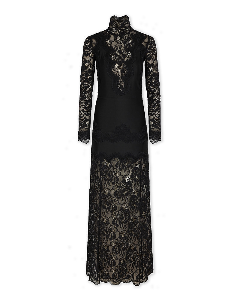Rabanne Floral Lace Mock Neck Maxi Dress | Bloomingdale's (US)