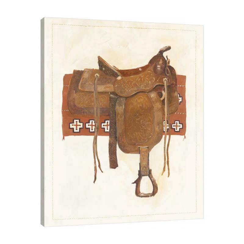 " Western Saddle I Light " by Avery Tillmon Painting Print | Wayfair North America