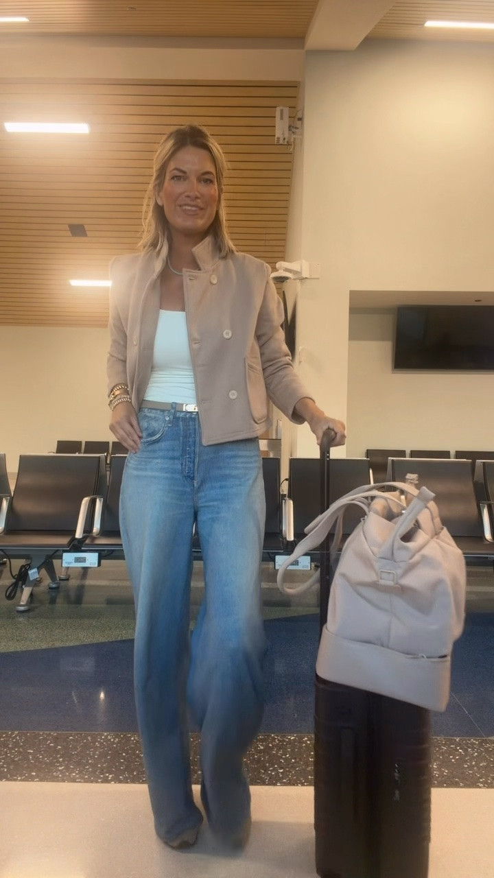 Travel outfit - headed to the Amazon conference in Scottsdale. I am in size 27 in the sweatpant jeans and small in the sweatshirt jacket.  Size up if between in the hybrid loafer sneaker.

#LTKTravel #LTKTall #LTKMidsize