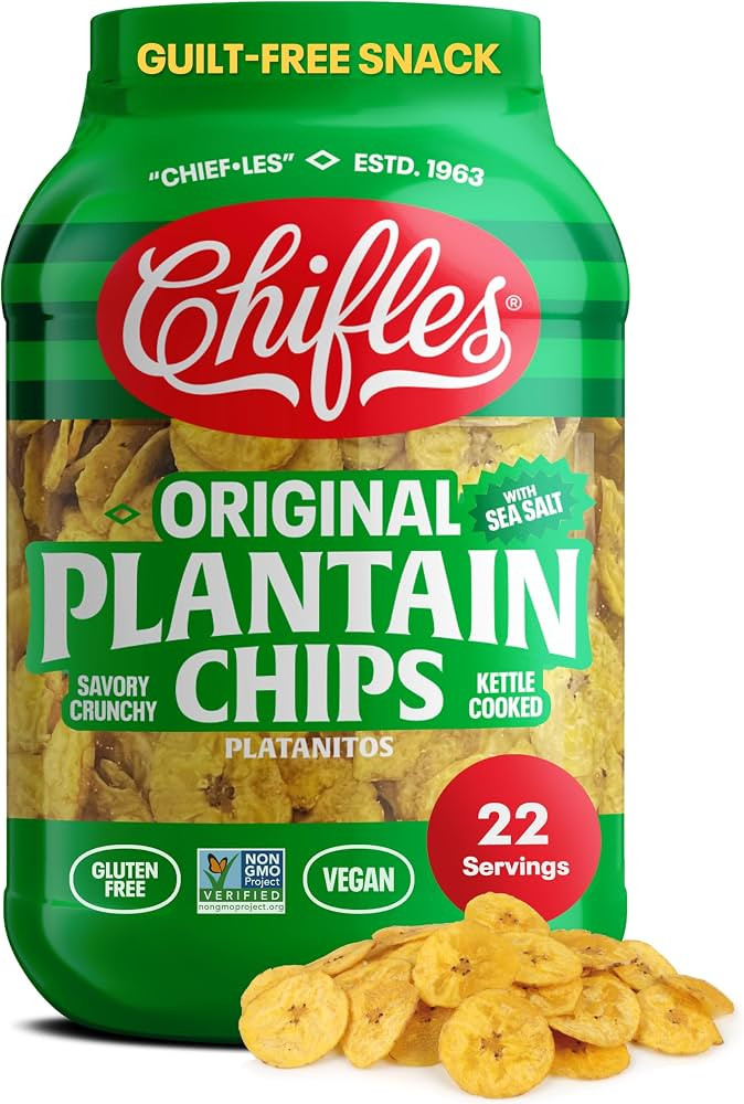 Chifles Original Sea Salt Plantain Chips - 22oz Tub | Amazon (US)