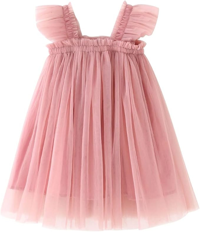 Toddler Baby Girl Princess Tutu Dress Tulle Bowknot Birthday Cake Smash Outfit Summer Wedding Dre... | Amazon (US)