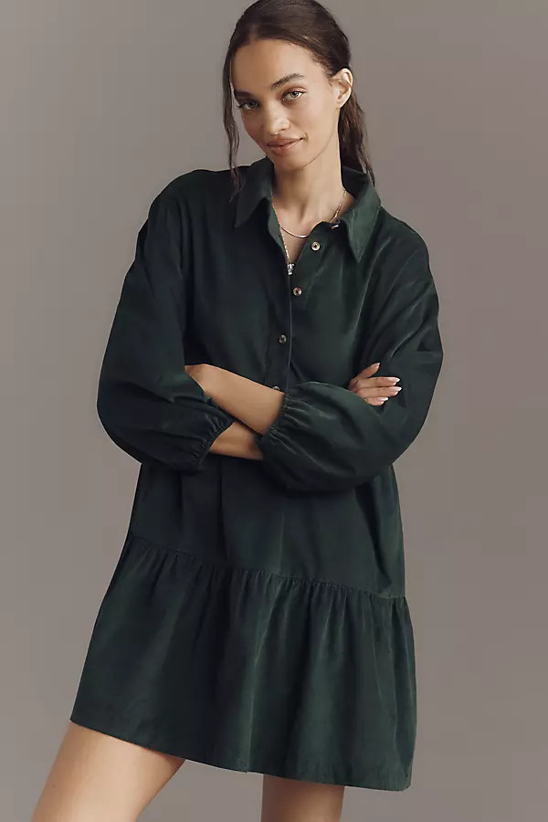 The @loverlygrey Bettina Mini Shirt Dress by Maeve | Anthropologie (US)
