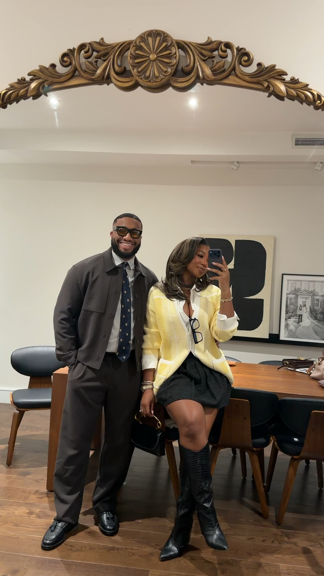 Love our looks!!! I am wearing XL cardigan and XL skirt 😍