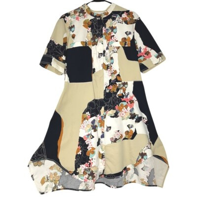 3.1 Phillip Lim x Target Womens Dress Large Brown Floral Short Sleeve Zip Ginko  | eBay | eBay US