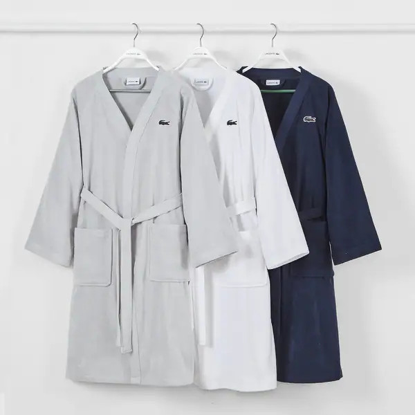 Lacoste Classic Pique Cotton Bath Robe Above the Knee, One Size Fits Most - Assorted Colors | Bed Bath & Beyond