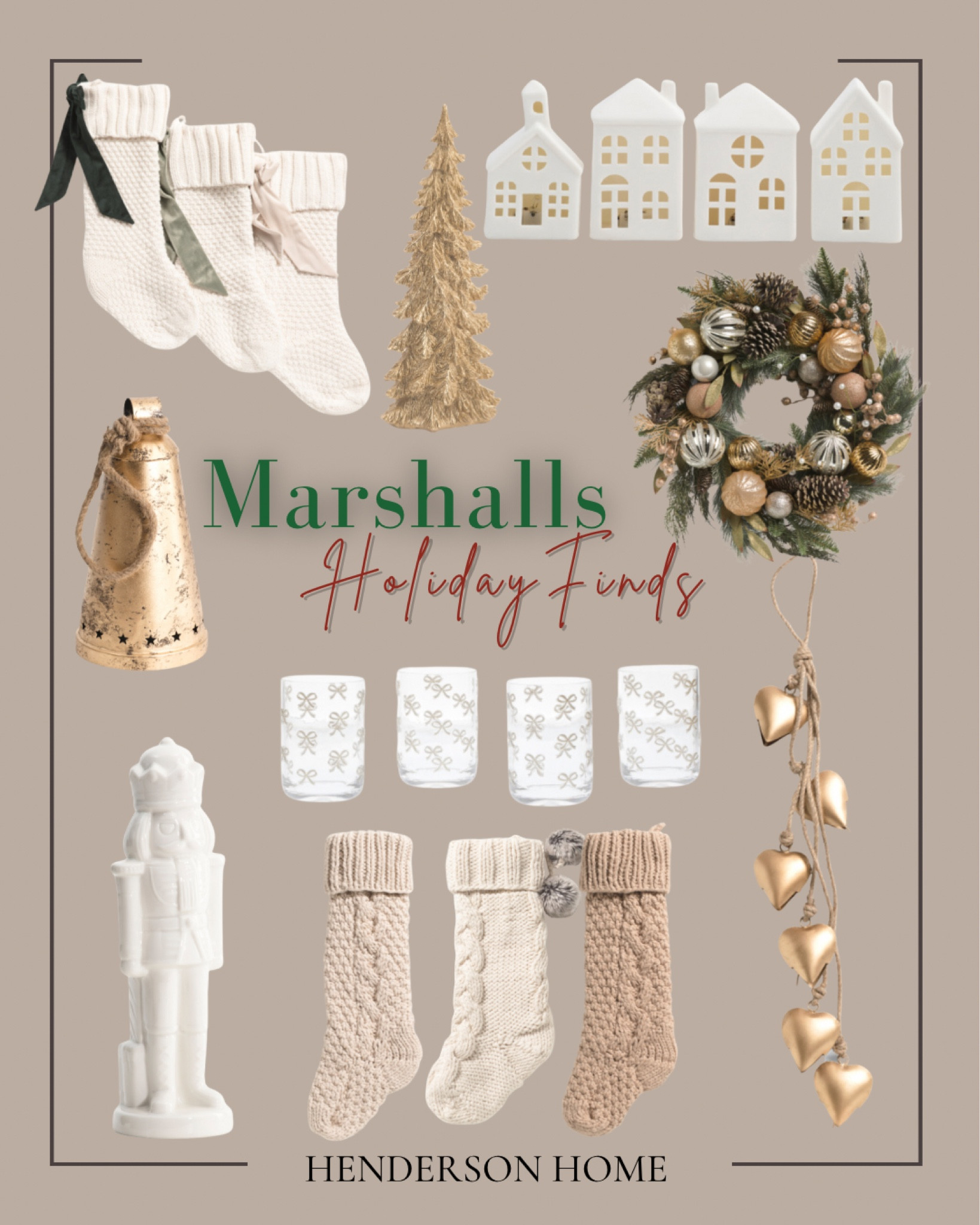 Holiday finds at Marshall’s !


Knit stockings. Gold bells. Christmas wreath. Nutcracker. Christmas houses. Christmas village.modern Christmas. Christmas glasses.


#LTKHome #LTKFindsUnder50 #LTKSeasonal