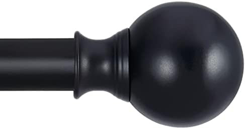 Black Curtain Rods 1 Inch for Windows 36 to 72 Inches, Decorative Drapery Pole for Window Treatme... | Amazon (US)