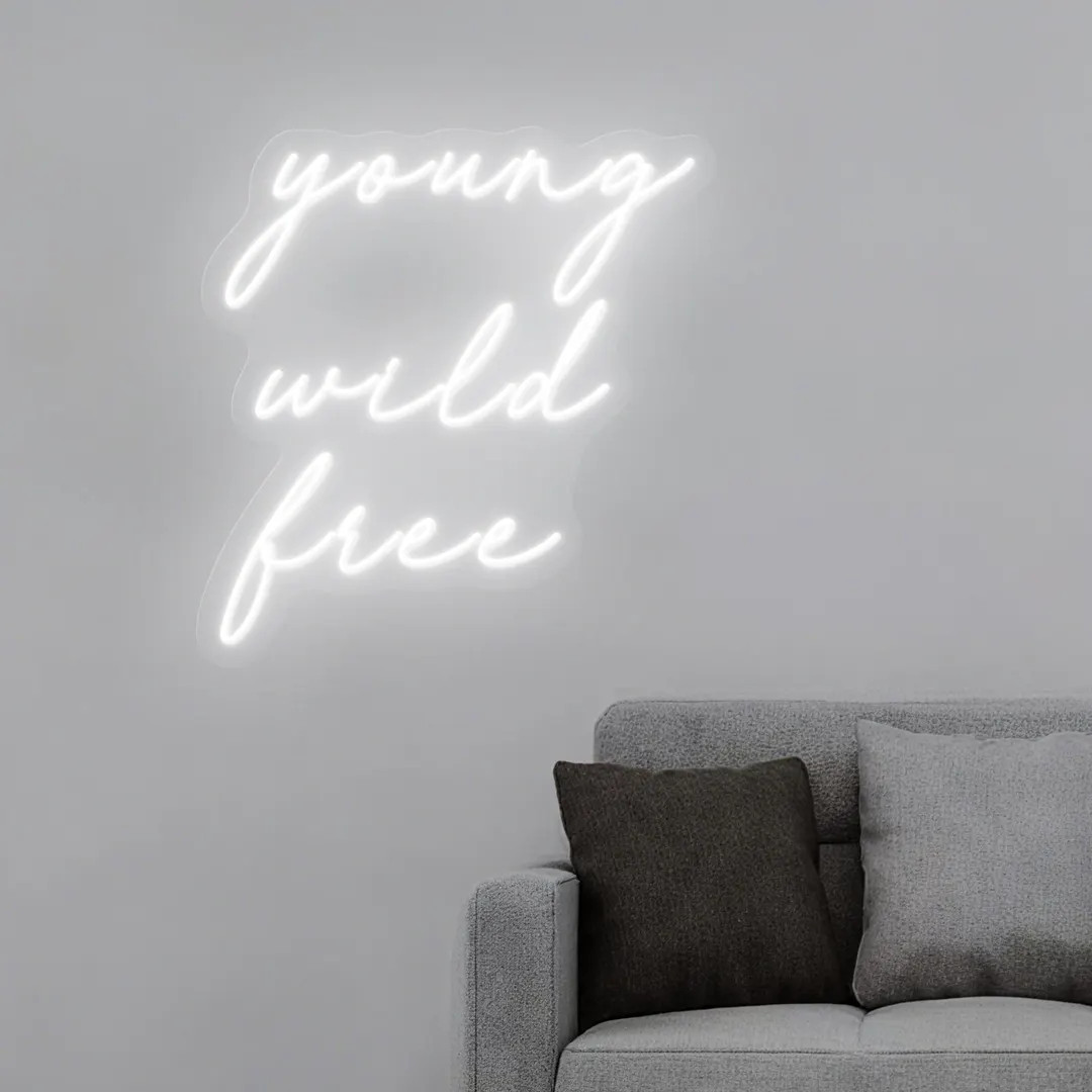 Young Wild Free Neon Sign – LED Quote Neon Wall Decor for Bedroom, Bar, Party Room, Teen Room, ... | Etsy (US)