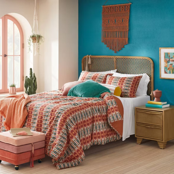 Santa Rosa Bed in a Bag Comforter & Sheets Set Terracotta Ikat Print - Opalhouse™ designed with... | Target