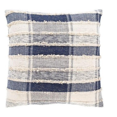 Mark & Day Burgh 22"H x 22"W Square Pillow Cover Polyester Insert Coastal Dark Blue Throw Pillow | Target