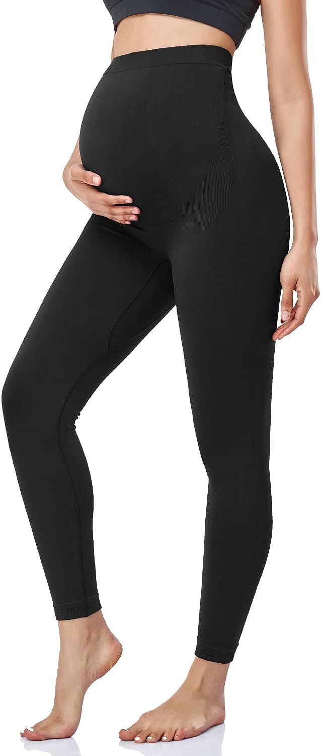 HOFISH Women's Ultra Soft Thermal Bottom Underwear Stretch Belly Leggings Pregnancy Yoga Pants Wo... | Amazon (US)