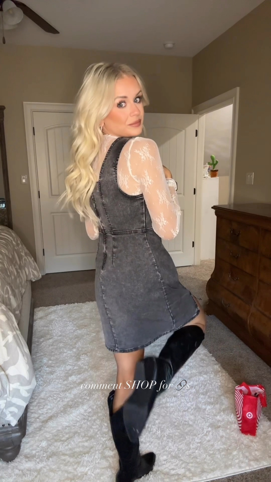 Small top, XS dress, I sized up 1/2 size in boots for socks 

#LTKVideo #LTKStyleTip #LTKFindsUnder50