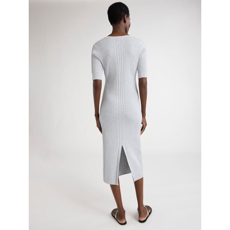Scoop Women's Henley Midi Sweater Dress, Sizes XS-XXL | Walmart (US)
