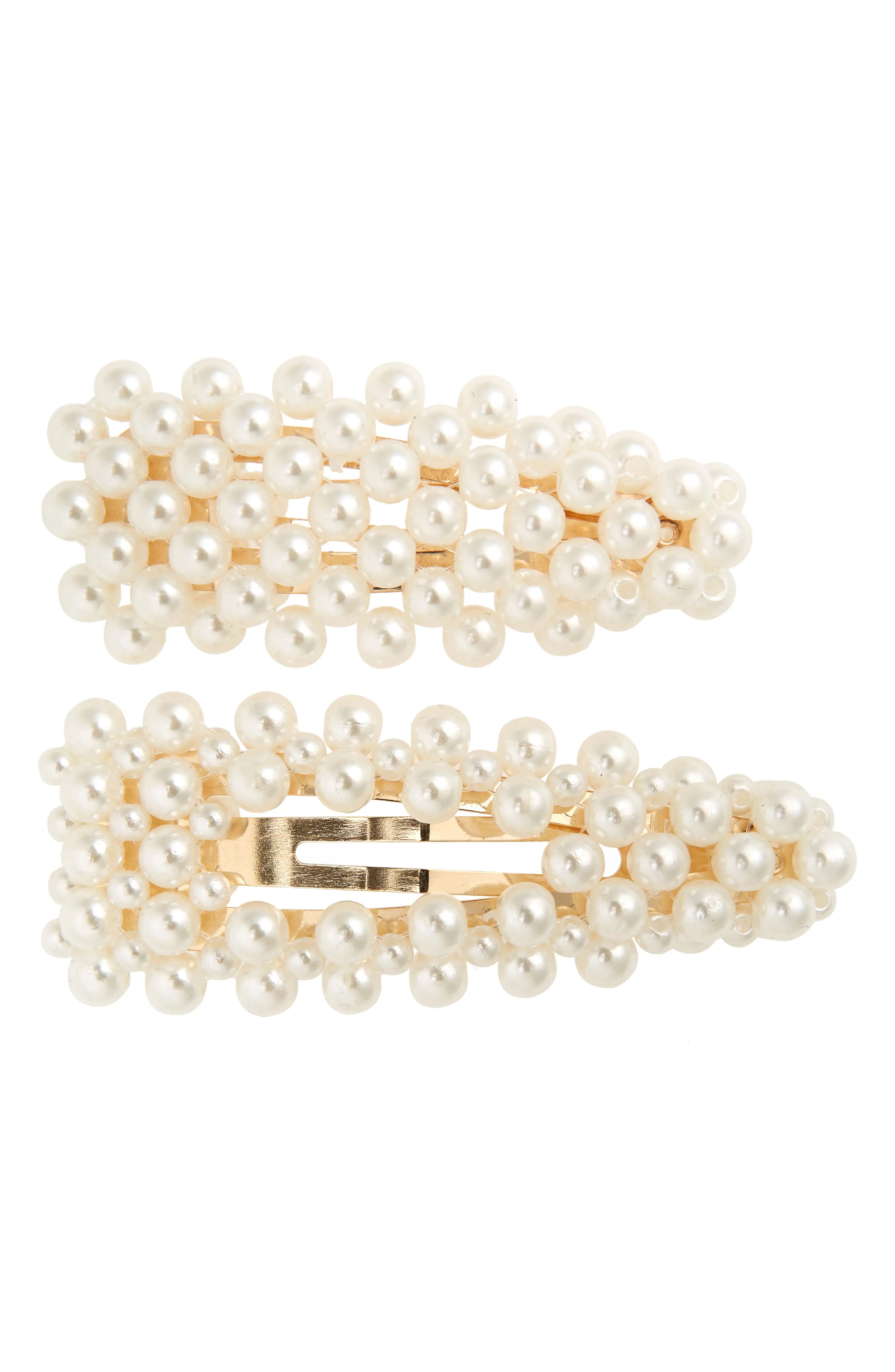 2-Pack Imitation Pearl Hair Clips | Nordstrom