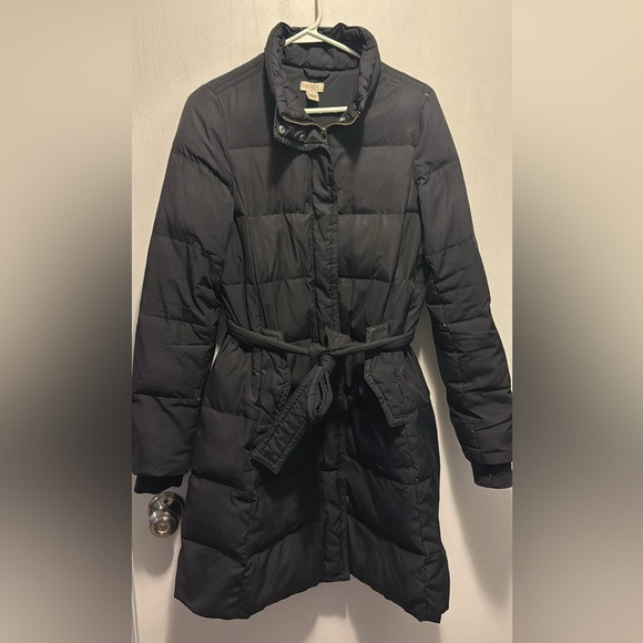 J CREW black down filled longer length trench/puffer coat. Size small. | Poshmark