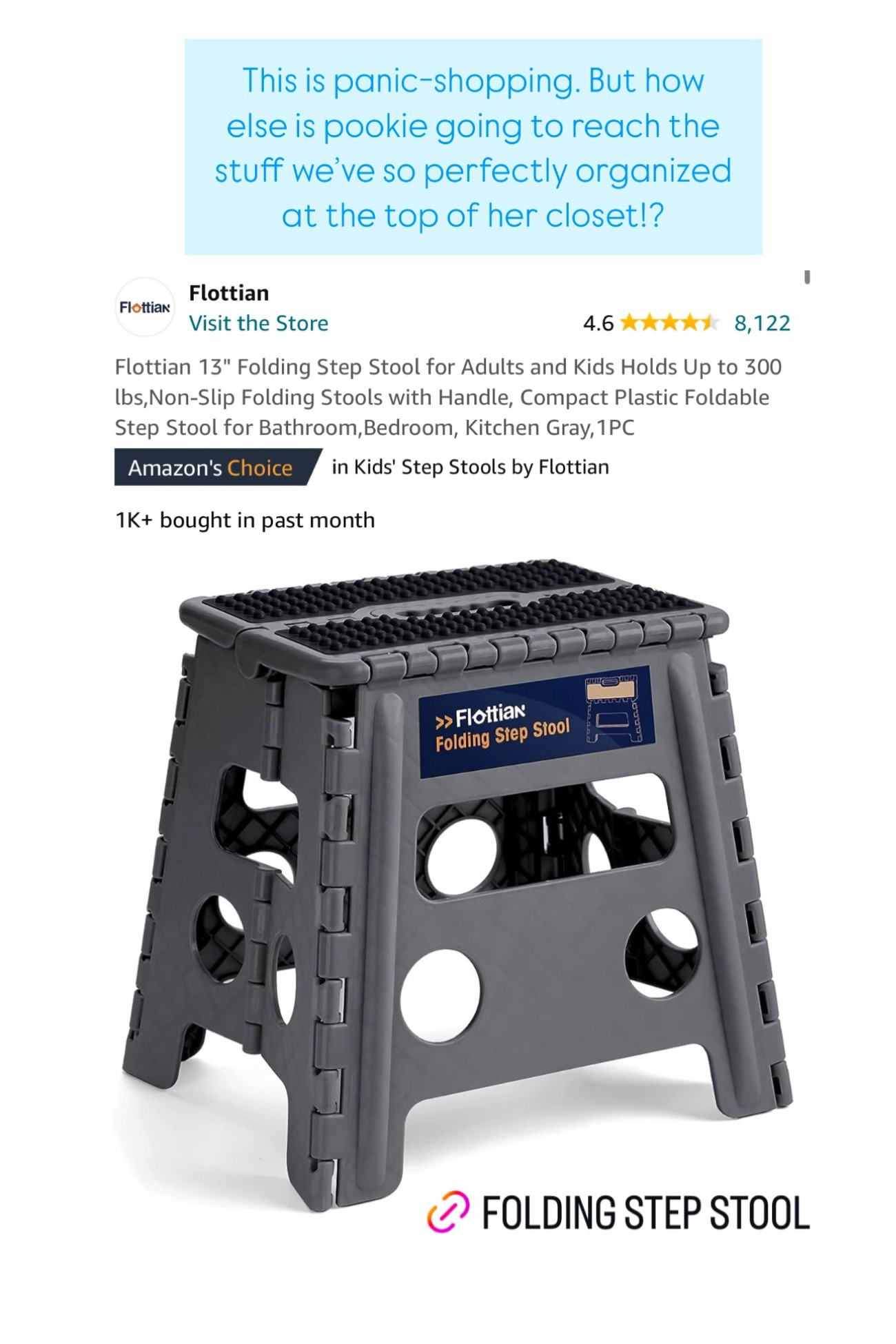 Make sure they can safely access things stored high in the vertical space. This stepstool is sturdy & small, and folds flat for easy storage  

#LTKBacktoSchool