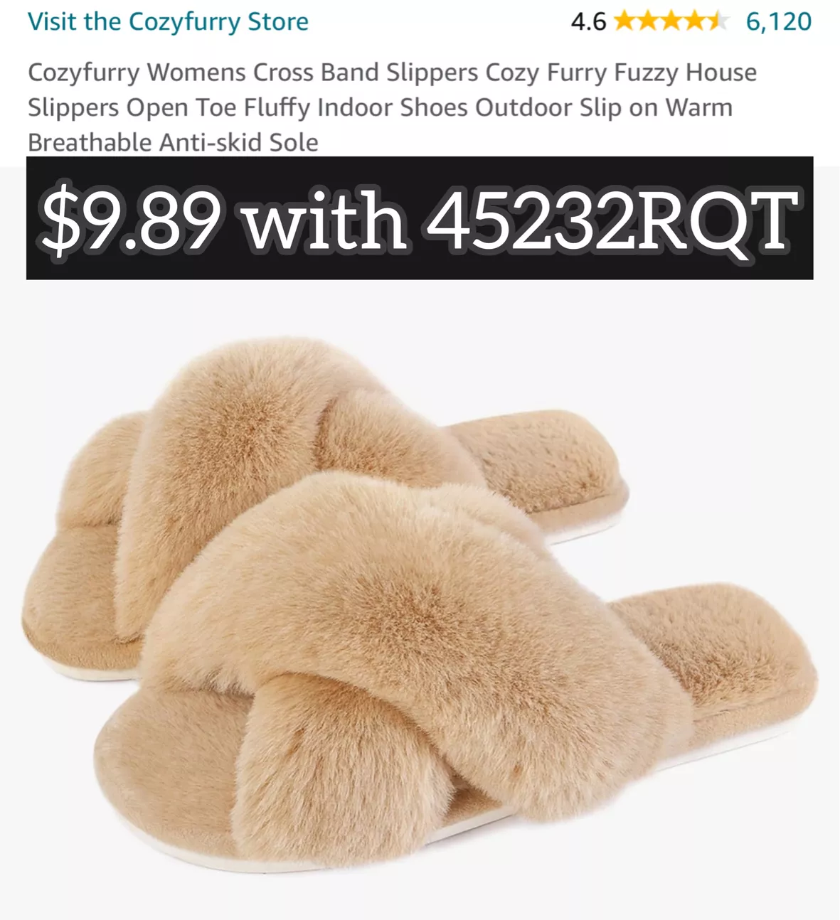 Cozyfurry Womens Cross Band Slippers Cozy Furry Fuzzy House Slippers Open  Toe Fluffy Indoor Shoes Outdoor Slip on Warm Breathable Anti-skid Sole