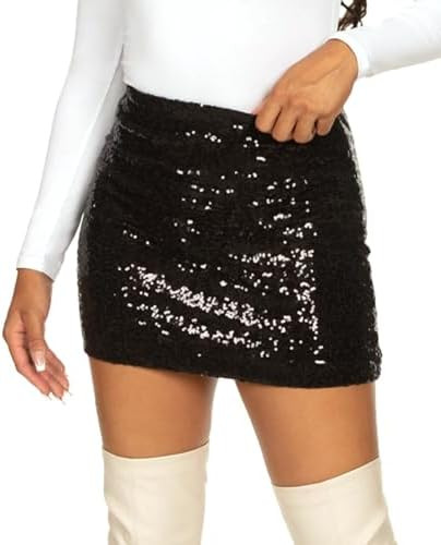 Tipsy Elves Womens Sequin Skirts Sparkly Knee Length Concert Mini Skirt Shiny Dance Club Rave Par... | Amazon (US)