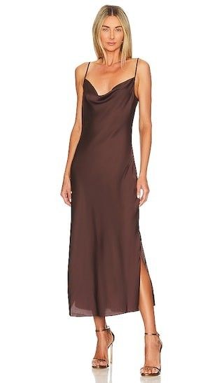 Hadley Dark Brown Dress | Slip Dress | black tie optional dress semi formal wedding guest dresses | Revolve Clothing (Global)