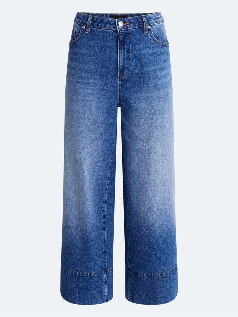 Free Assembly Women's High Rise Wide Leg Ankle Jeans, 27" Inseam, Sizes 0-16 | Walmart (US)