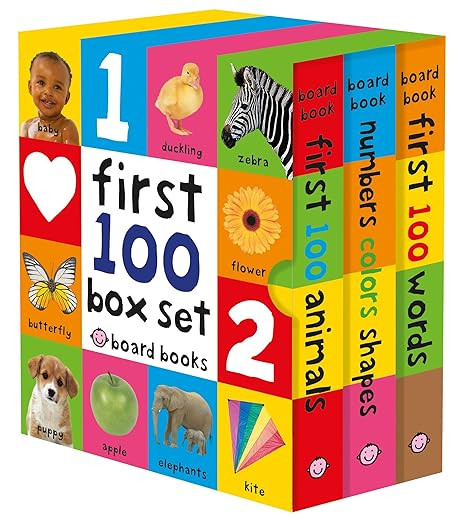 First 100 Board Book Box Set (3 books): First 100 Words, Numbers Colors Shapes, and First 100 Ani... | Amazon (US)