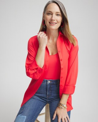 No Iron™ 3/4 Sleeve Stretch Shirt | Chico's