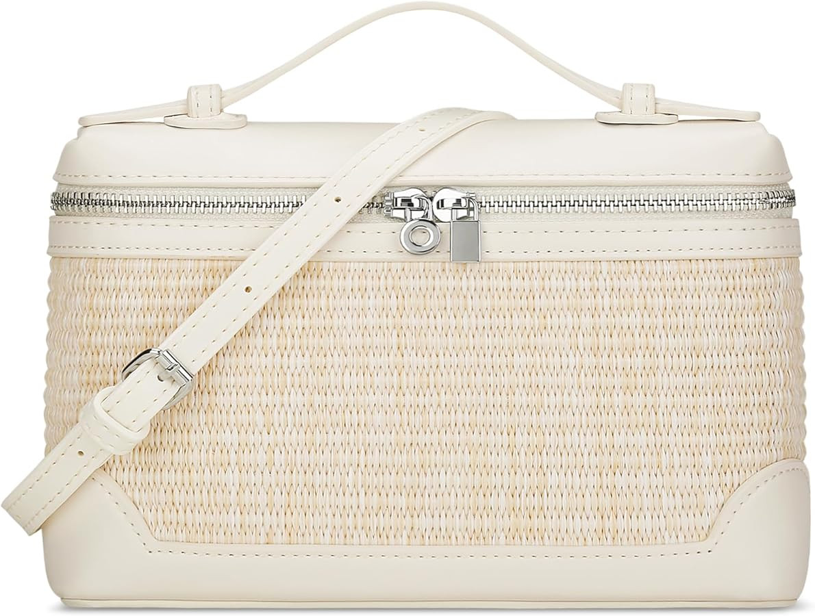 KKXIU Straw Crossbody Bags for Women,Top Handle Beach Bag & Clutch Raffia Summer Vacation Purse S... | Amazon (US)