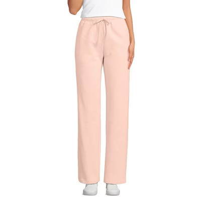 Lands' End Women's Serious Sweats High Rise Relaxed Straight Leg Pants - Set Bottom - Medium - Soft Mineral Blush | Target