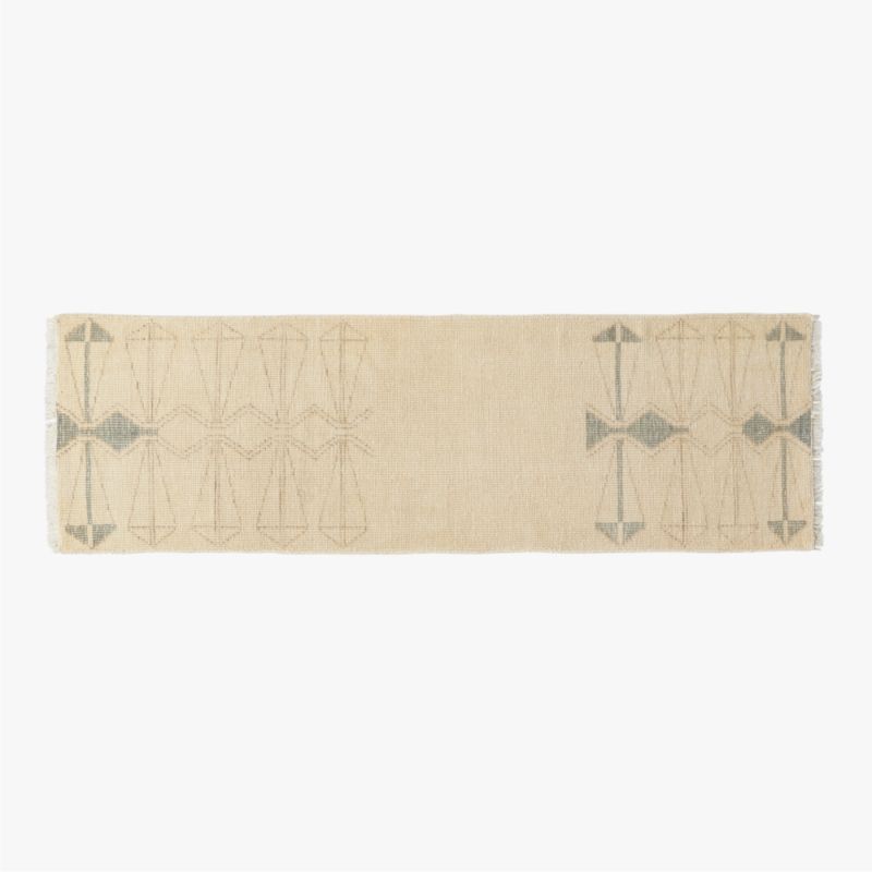 Luma Hand-Knotted Ivory New Zealand Wool Runner Rug 2.5'x8' by Ackerman + Reviews | CB2 | CB2