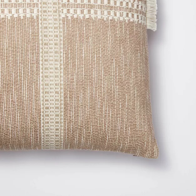 Oversized Textured Striped Throw Pillow Neutral/Cream - Threshold™ designed with Studio McGee | Target