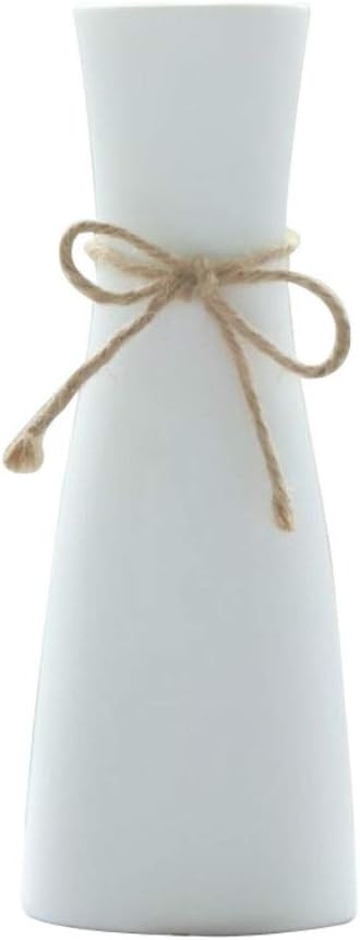 White Ceramic Vases with Differing Unique Rope Design for Home Décor Oval… | Amazon (US)