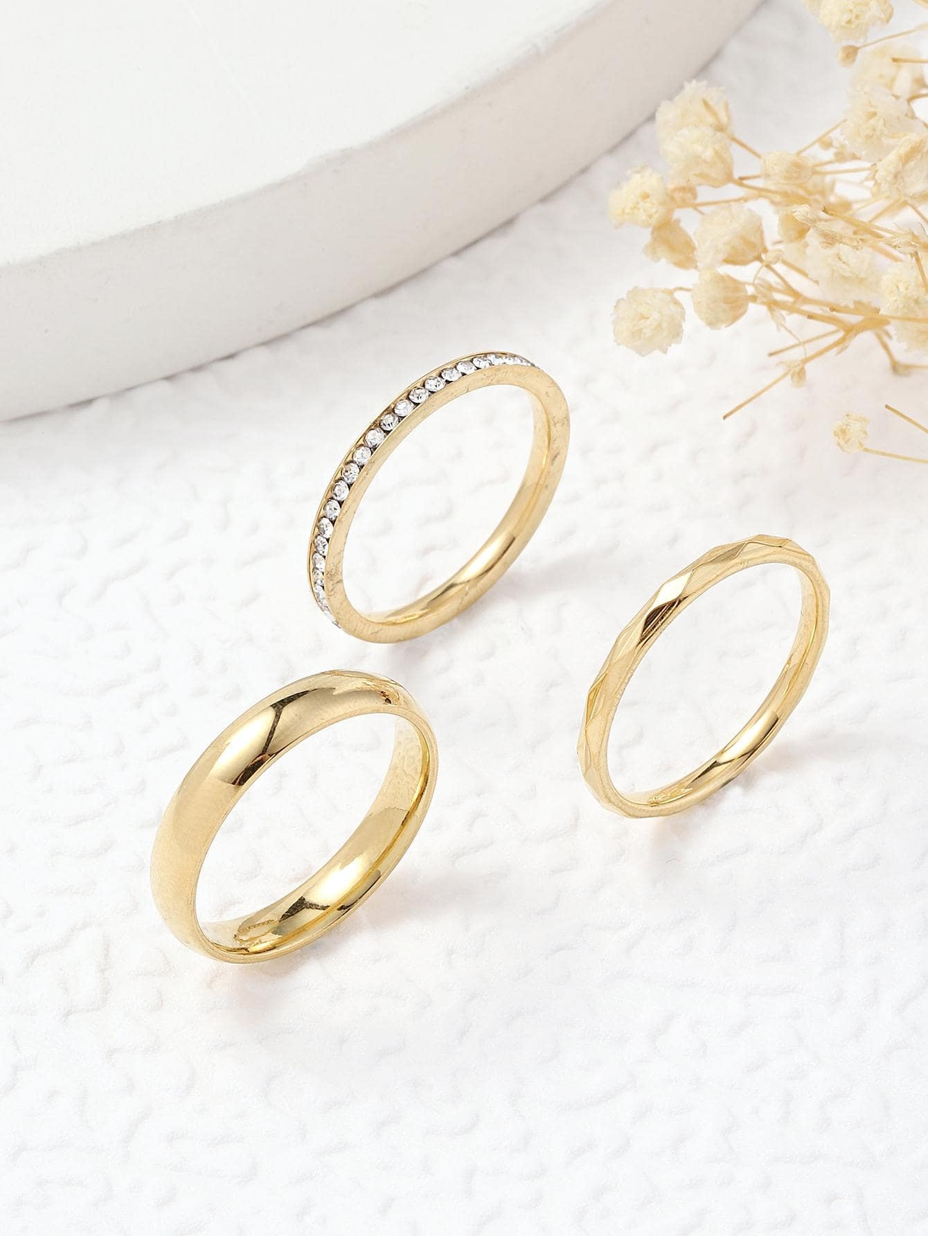 3pcs/set Exquisite Cubic Zirconia Decor Ring For Women For Gift | SHEIN