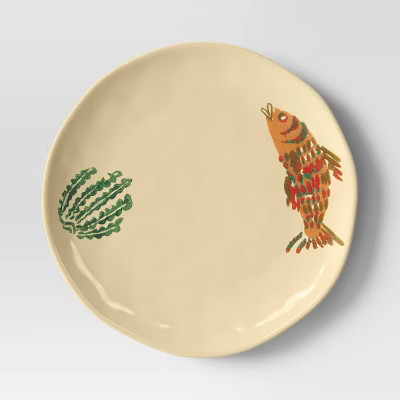 9" Stoneware Dinner Plate Yellow Fish - Threshold™ | Target