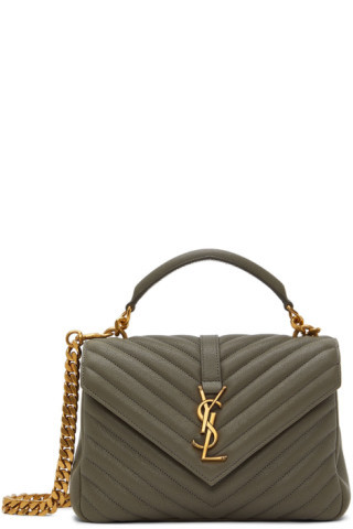 Grey Medium College Shoulder Bag | SSENSE